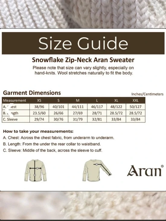 ARAN SWEATER MARKET Irish Knit 100% Wool Cream Cable Knit Half-Zip Sweater - Picture 12 of 14